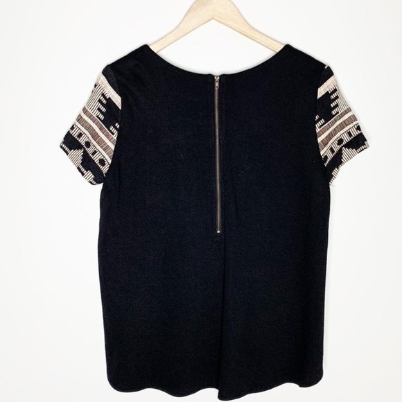 Euc Anthropologie Sunday In Brooklyn Ellery Geo Aztec Short Sleeve Blouse Size S - Picture 4 of 8